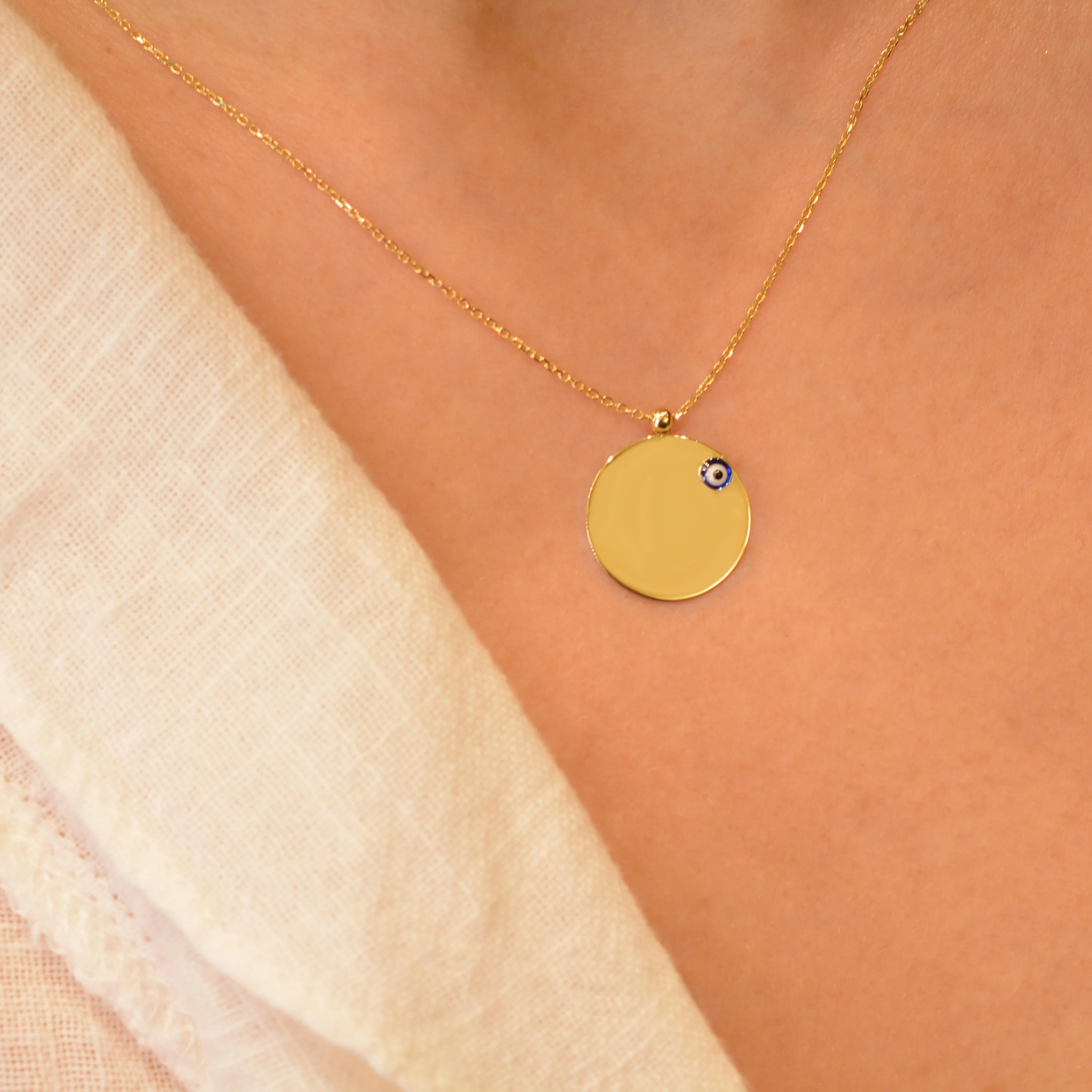 Cebeci 14 Ayar Plakalı Altın Kolye