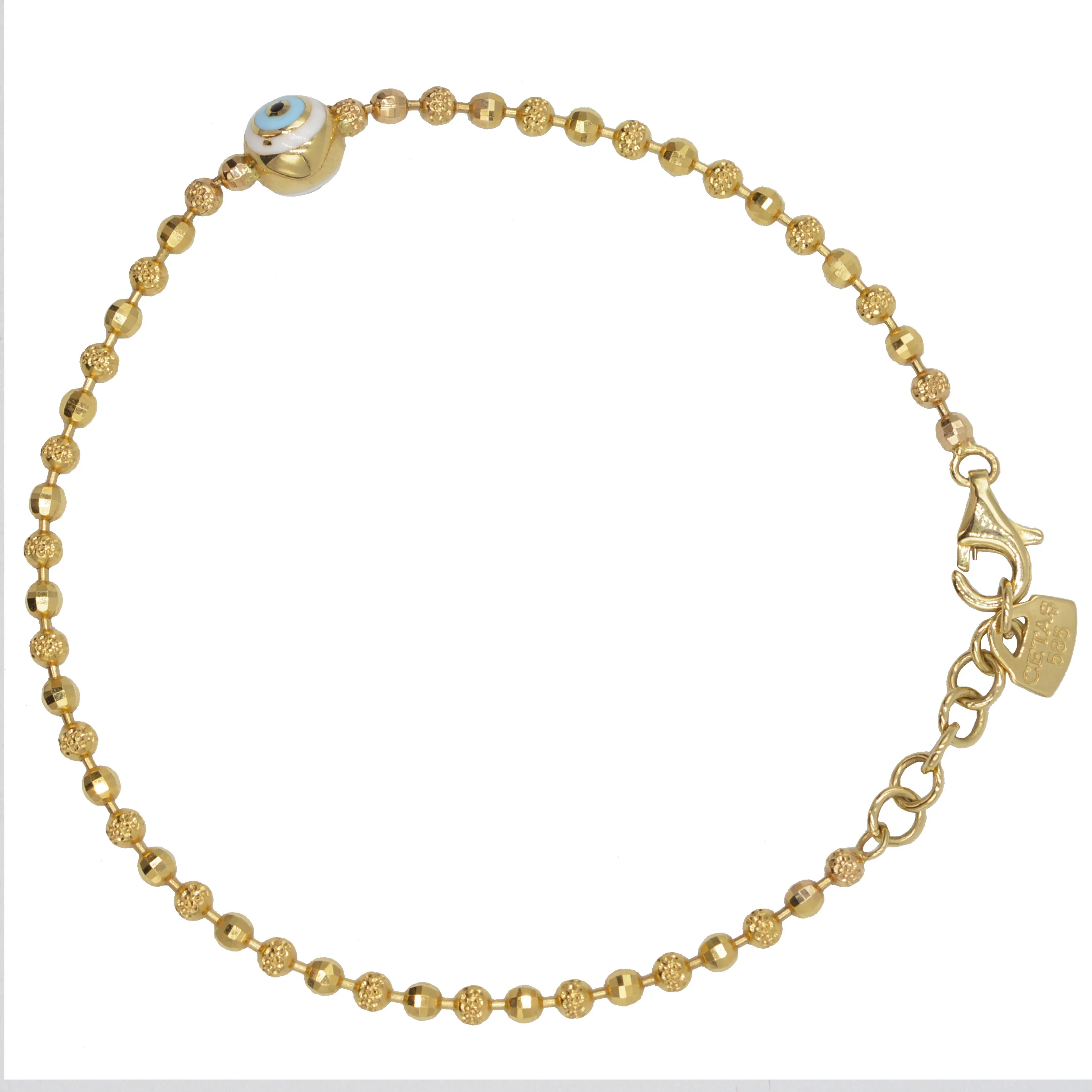 Cebeci 14 Ayar Nazar Boncuklu Altın Bileklik