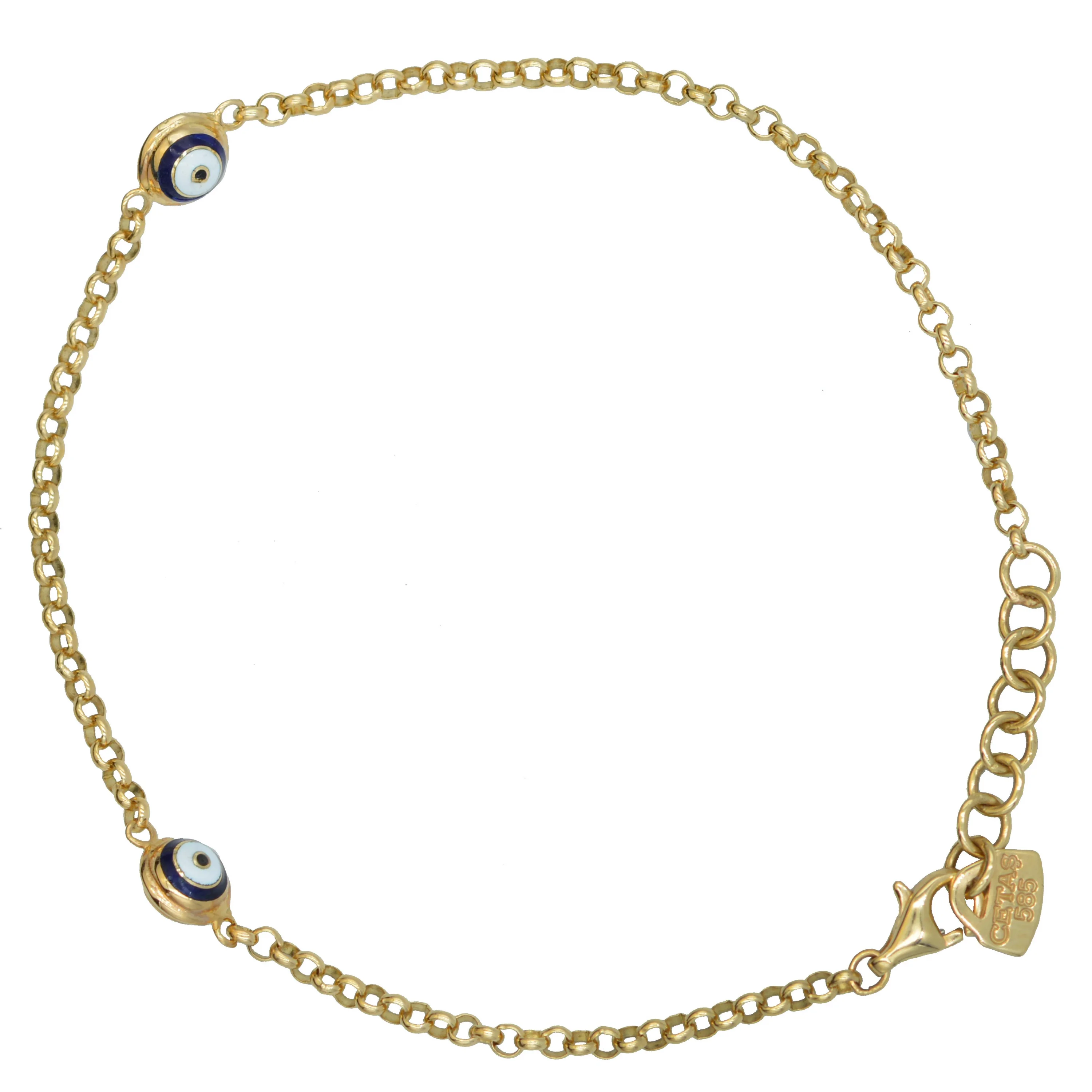 Cebeci 14 Ayar Nazarboncuklu Altın Bileklik