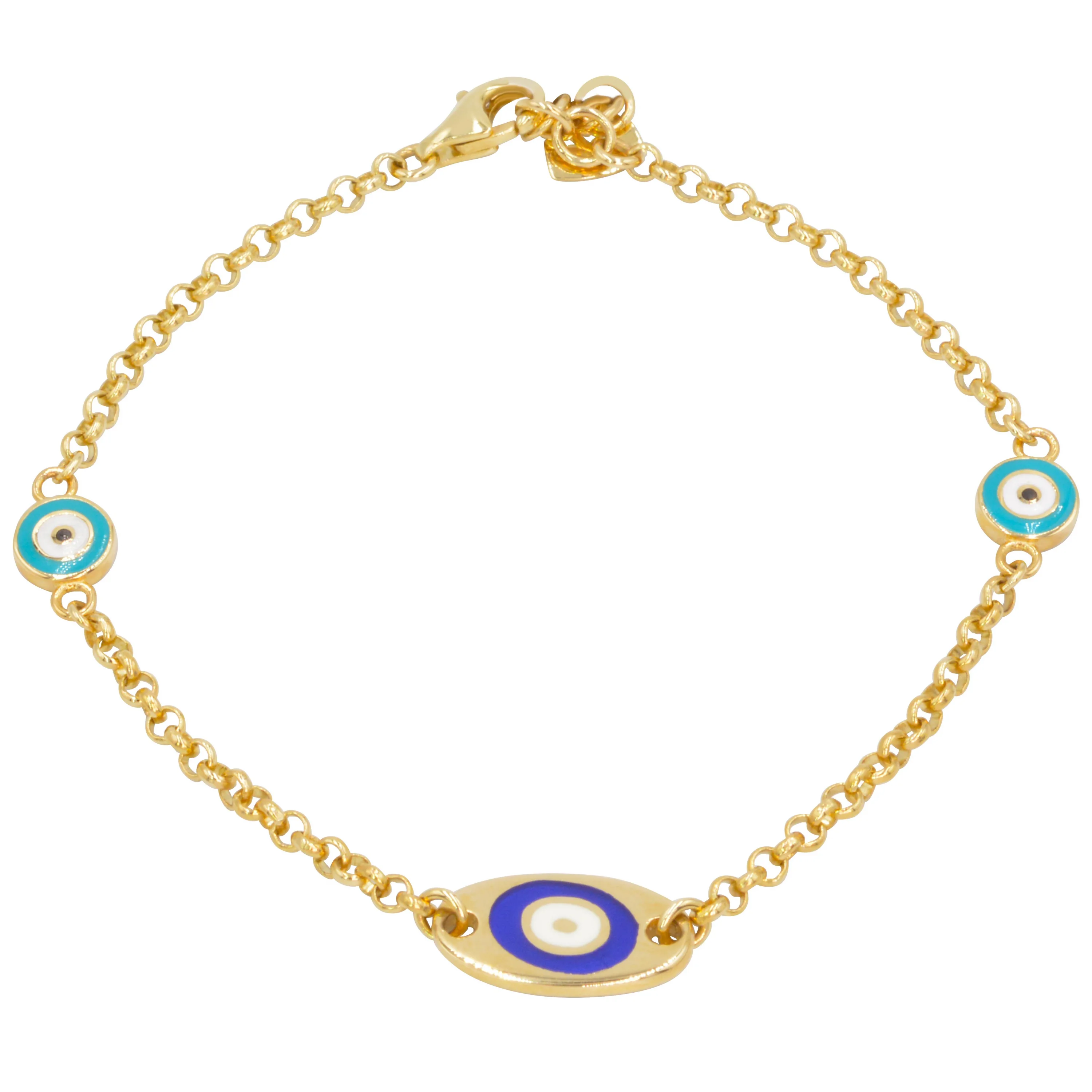 Cebeci 14 Ayar Nazarlı Altın Bileklik