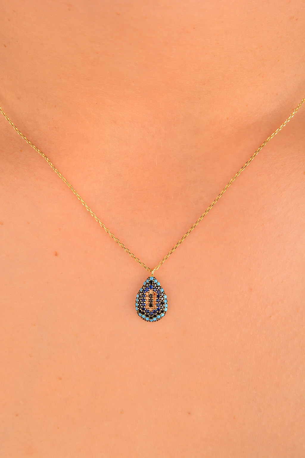 Nazarlı Altın Kolye