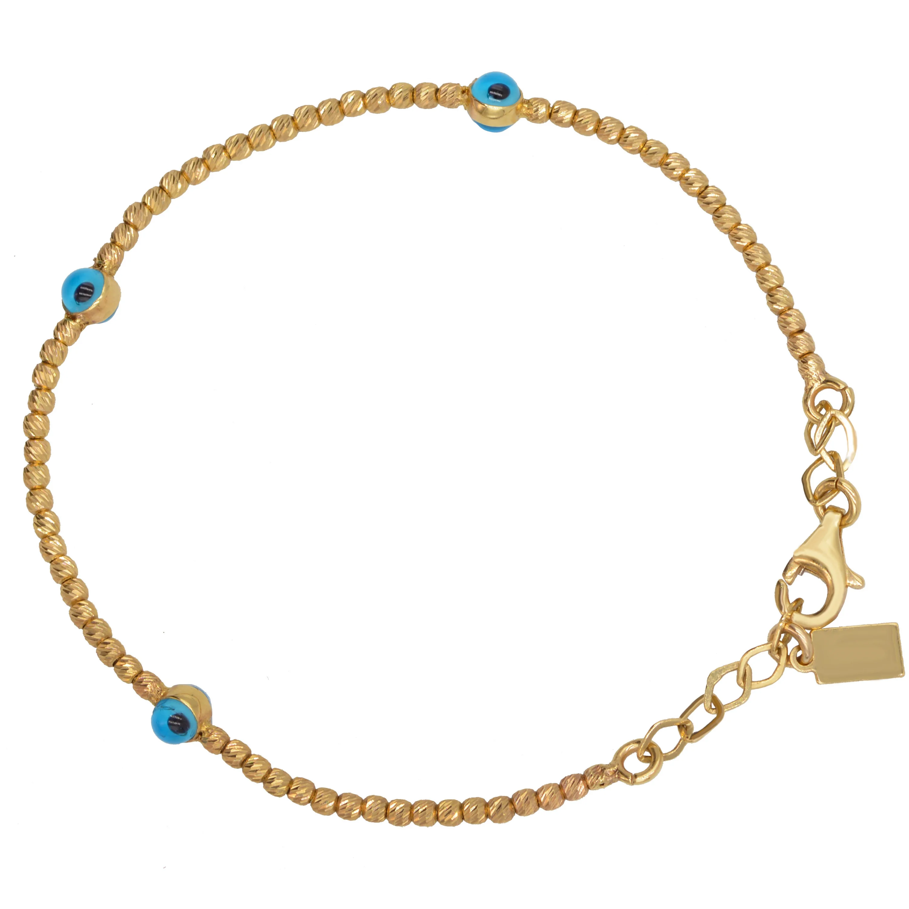 Cebeci 14 Ayar Nazarboncuklu Dorikalı Altın Bileklik