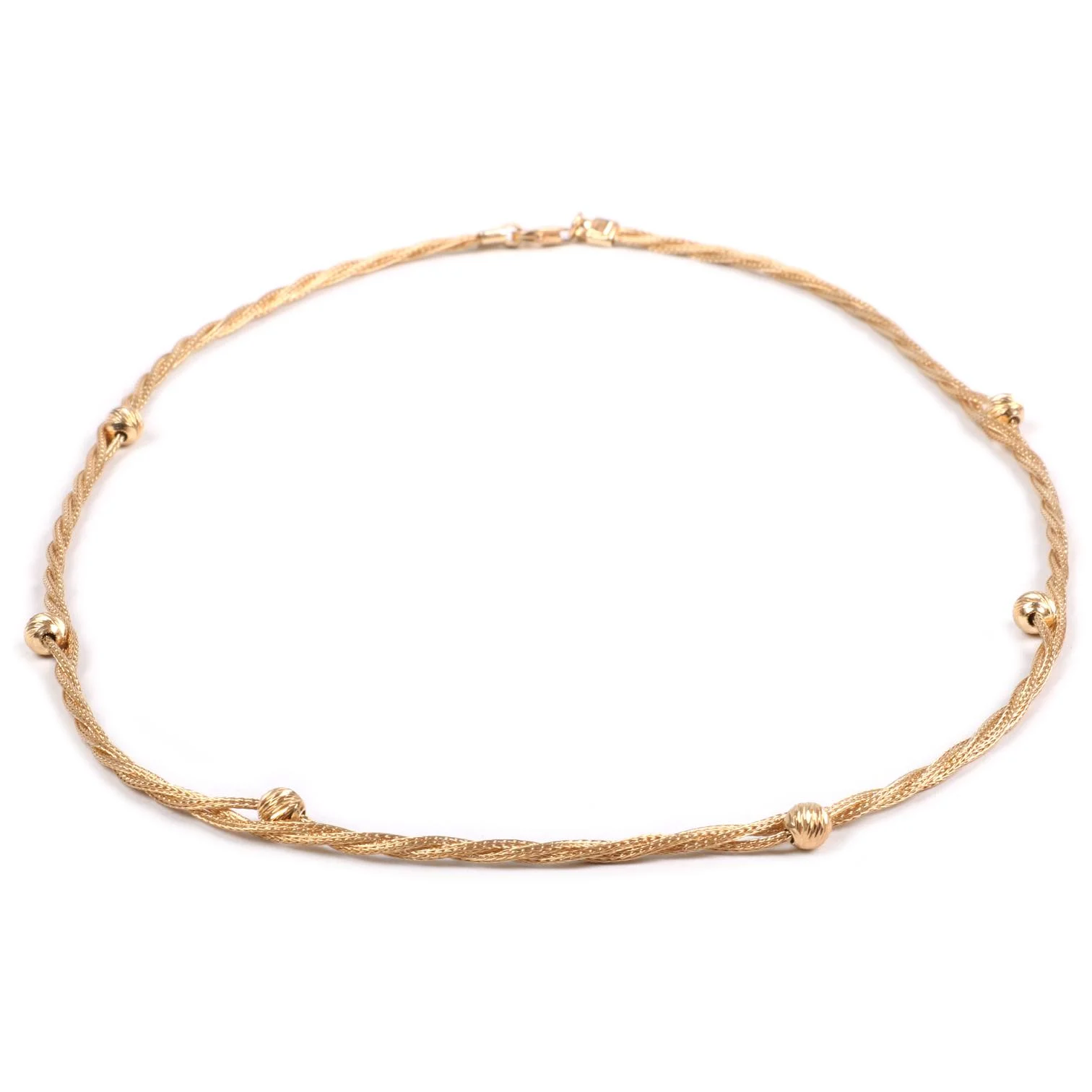 Cebeci 14 Ayar Hasır İp Dorikalı Altın Kolye