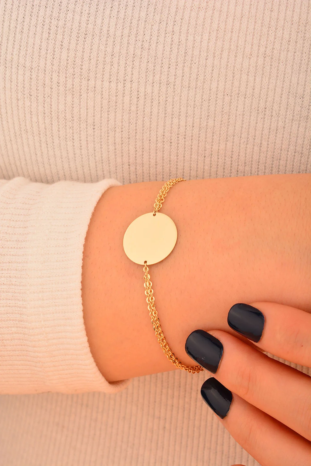 Cebeci 14 Ayar Plaka Altın Bileklik