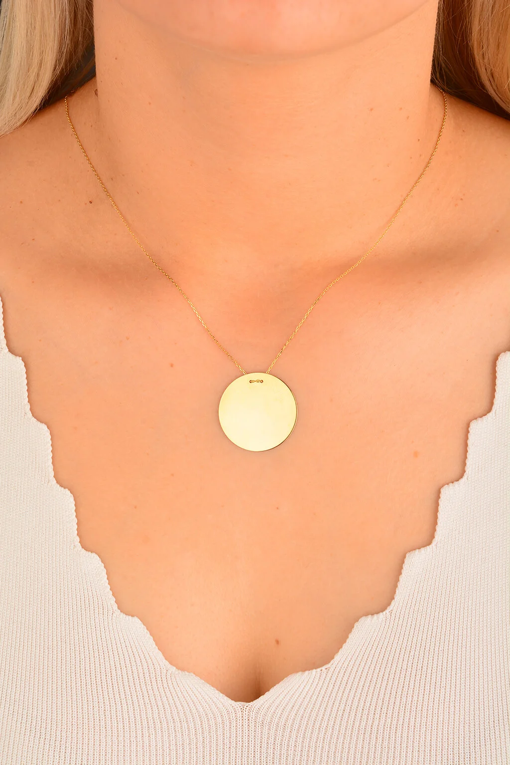 Cebeci 14 Ayar Plaka Altın Kolye