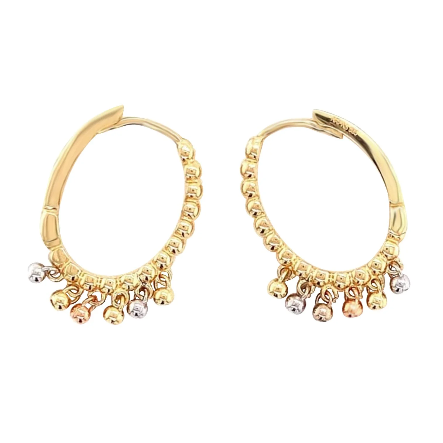 Cebeci 14 Ayar Renkli Top Sallantılı Halka Altın Küpe