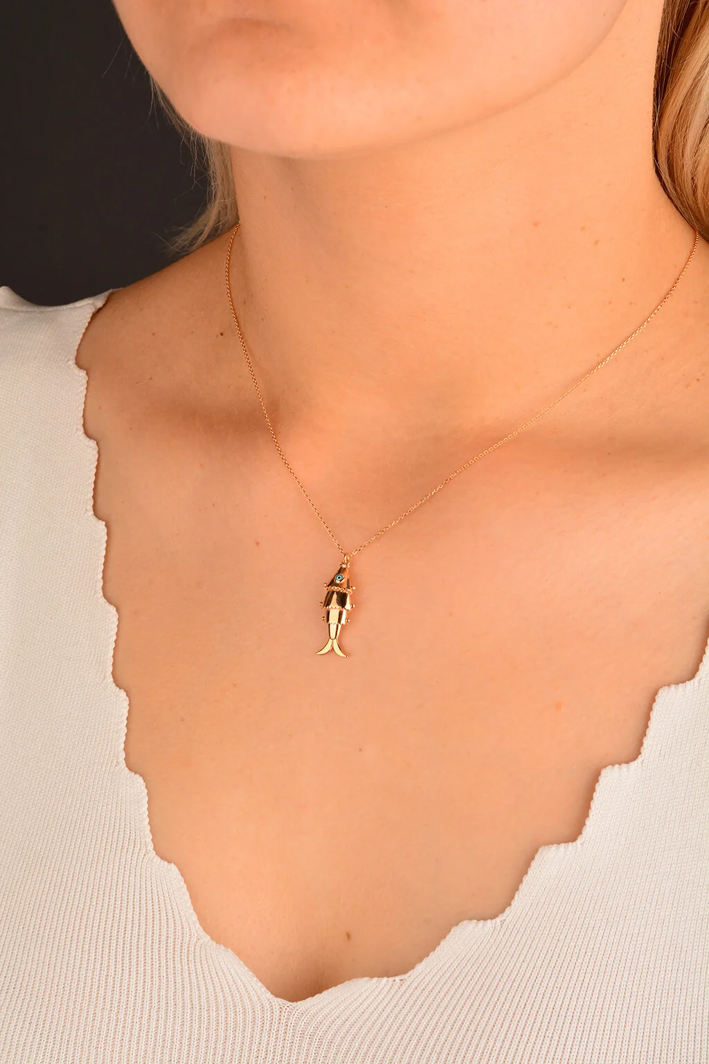 Rose Balık Altın Kolye