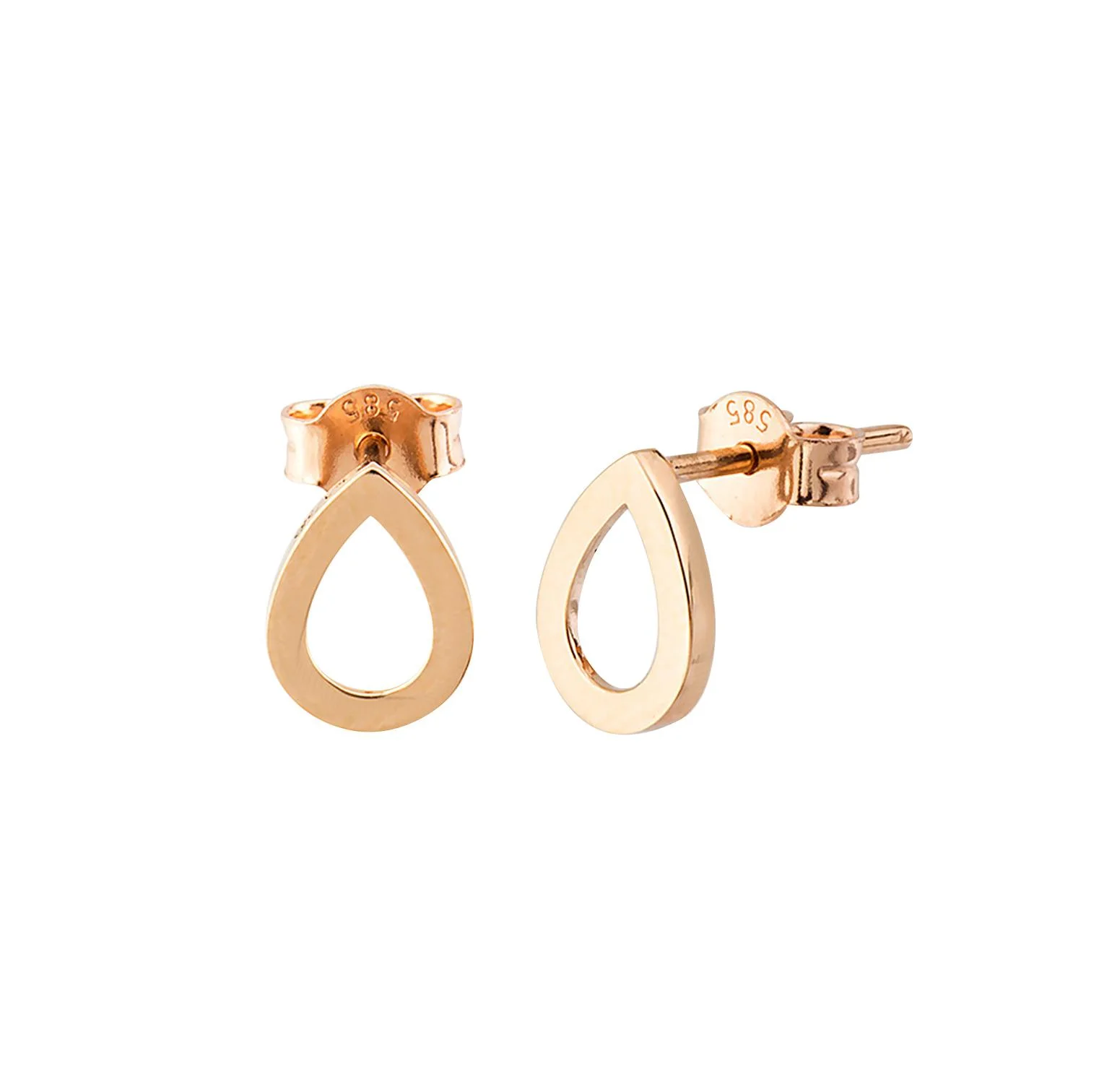 Cebeci 14 Ayar Su Damlası Rose Altın Küpe