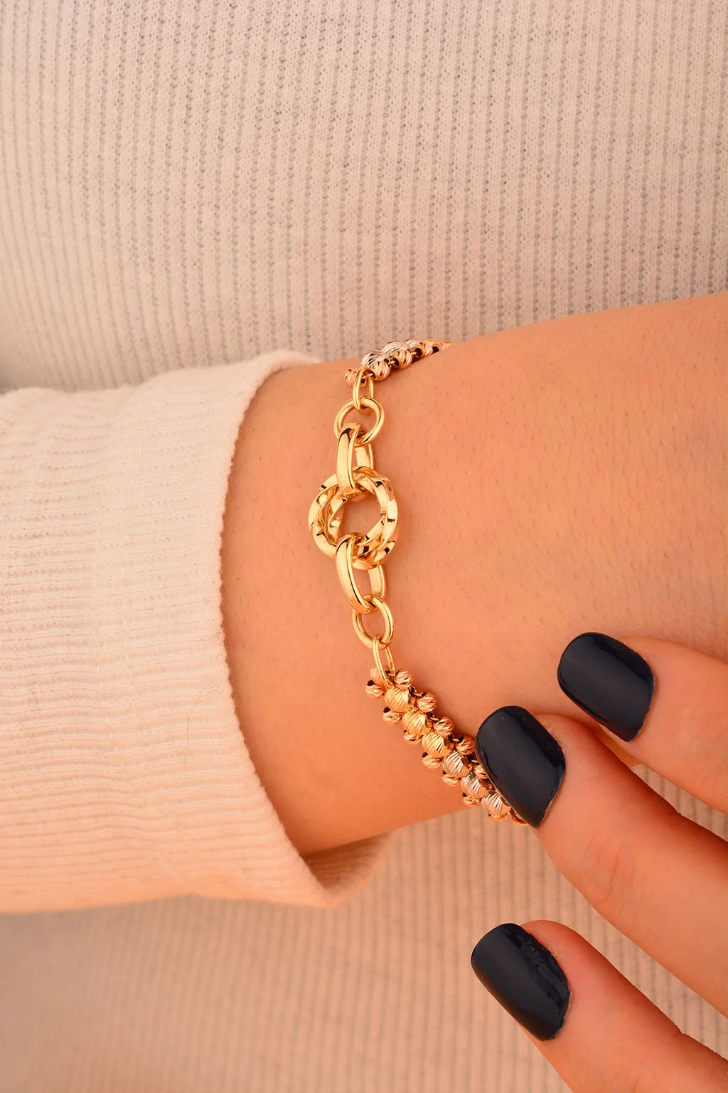 Cebeci 14 Ayar Taşlı Altın Bileklik