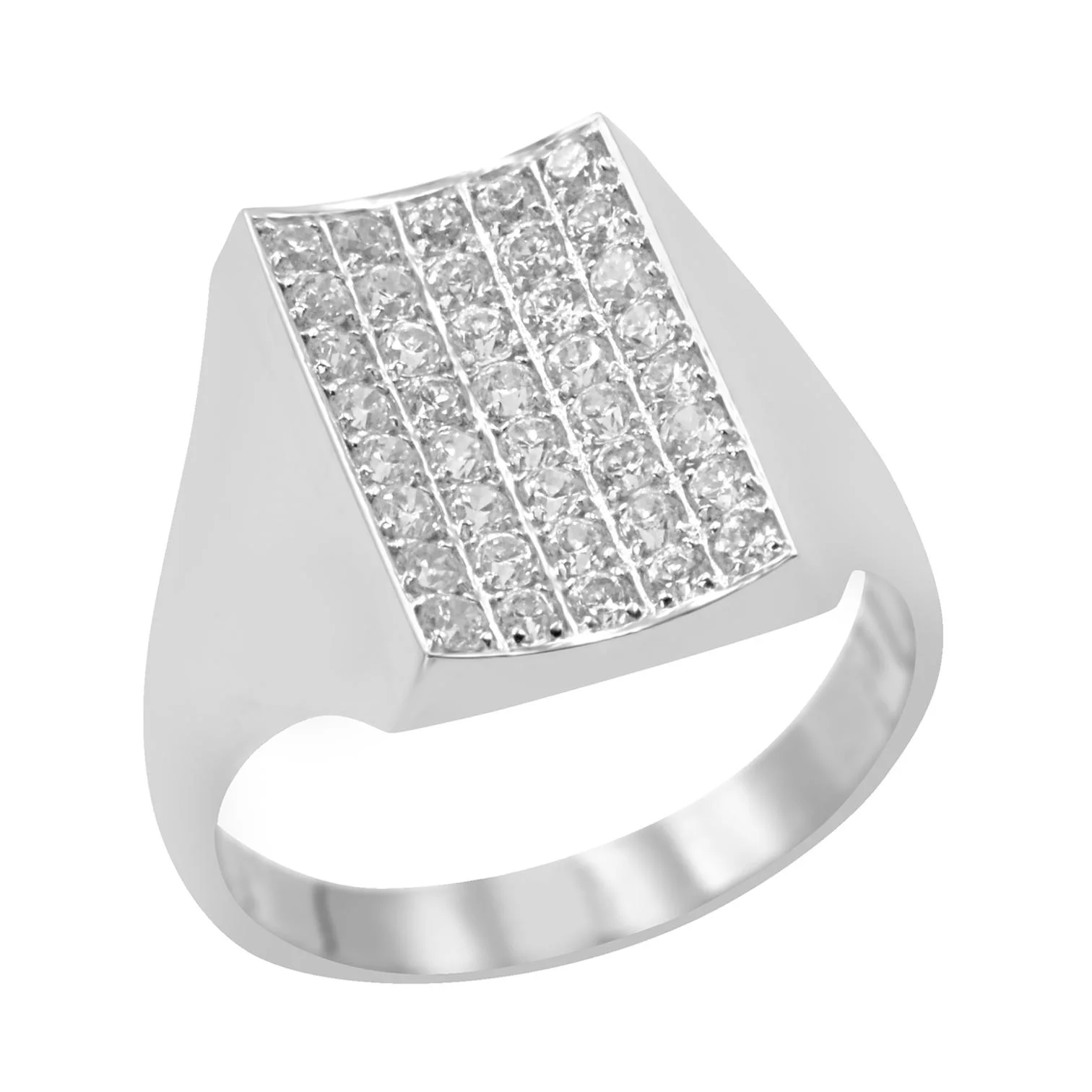 Cebeci 14 Ayar Taşlı Beyaz Altın  Fantazi Yüzük