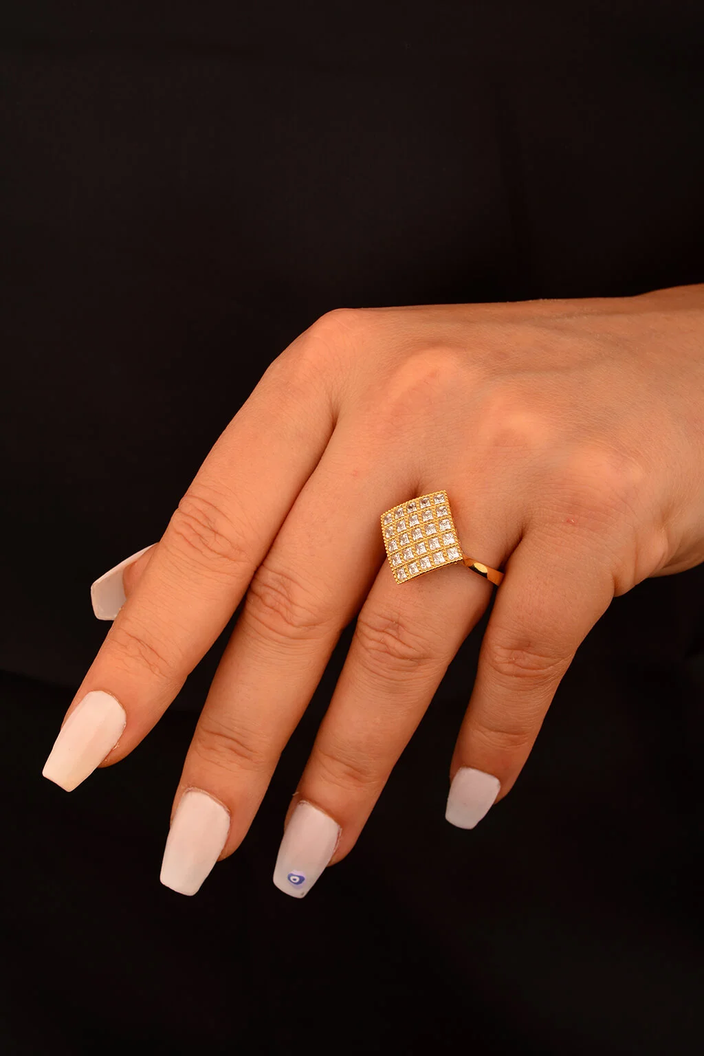 Taşlı Kare Anne Yüzüğü