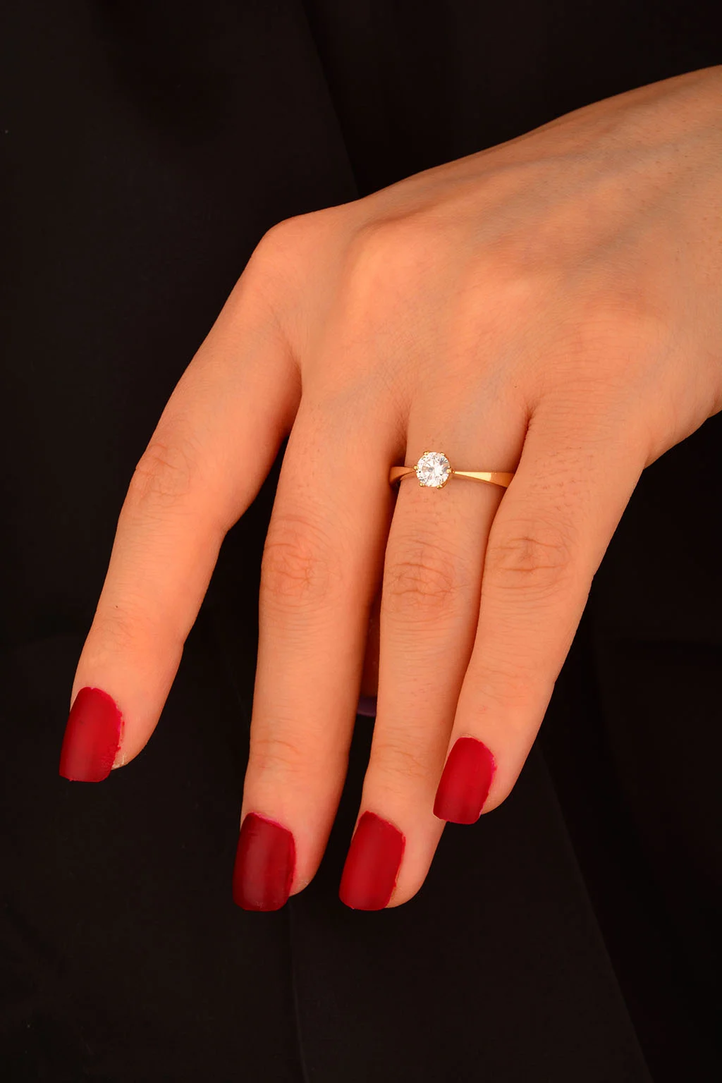 Tek Taş Altın Yüzük