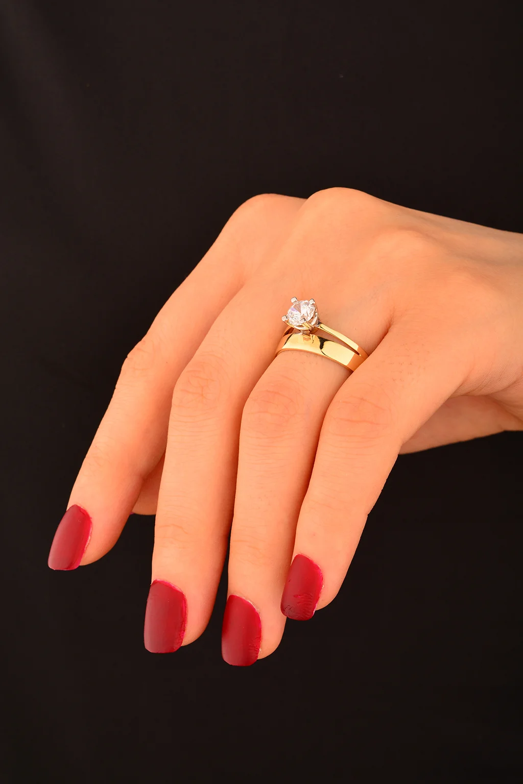 Tek Taş ve Alyans 2 Li Altın Yüzük