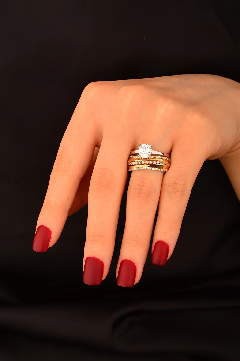 Tek Taşlı Alyans 2 Li Altın Yüzük