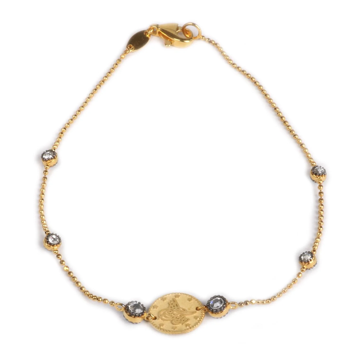 Cebeci 14 Ayar Tuğralı Dorika Altın Bileklik