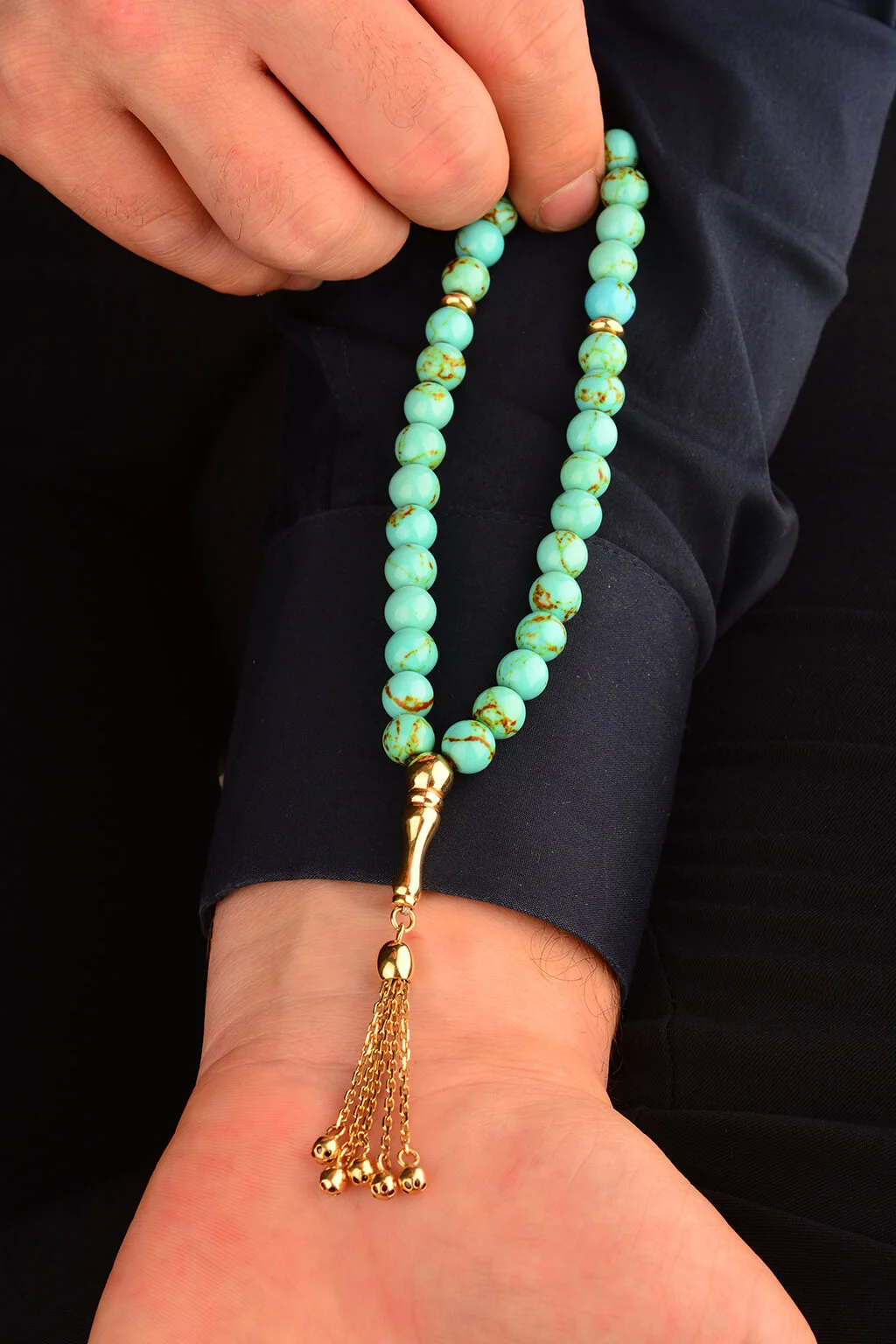 Turkuaz Taşlı Tesbih