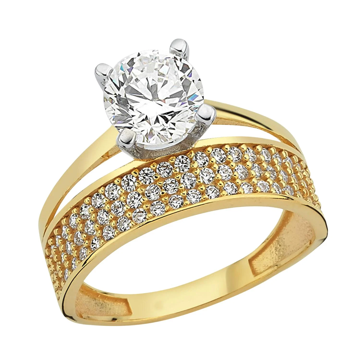 Cebeci 14 Ayar Twin Altın Yüzük