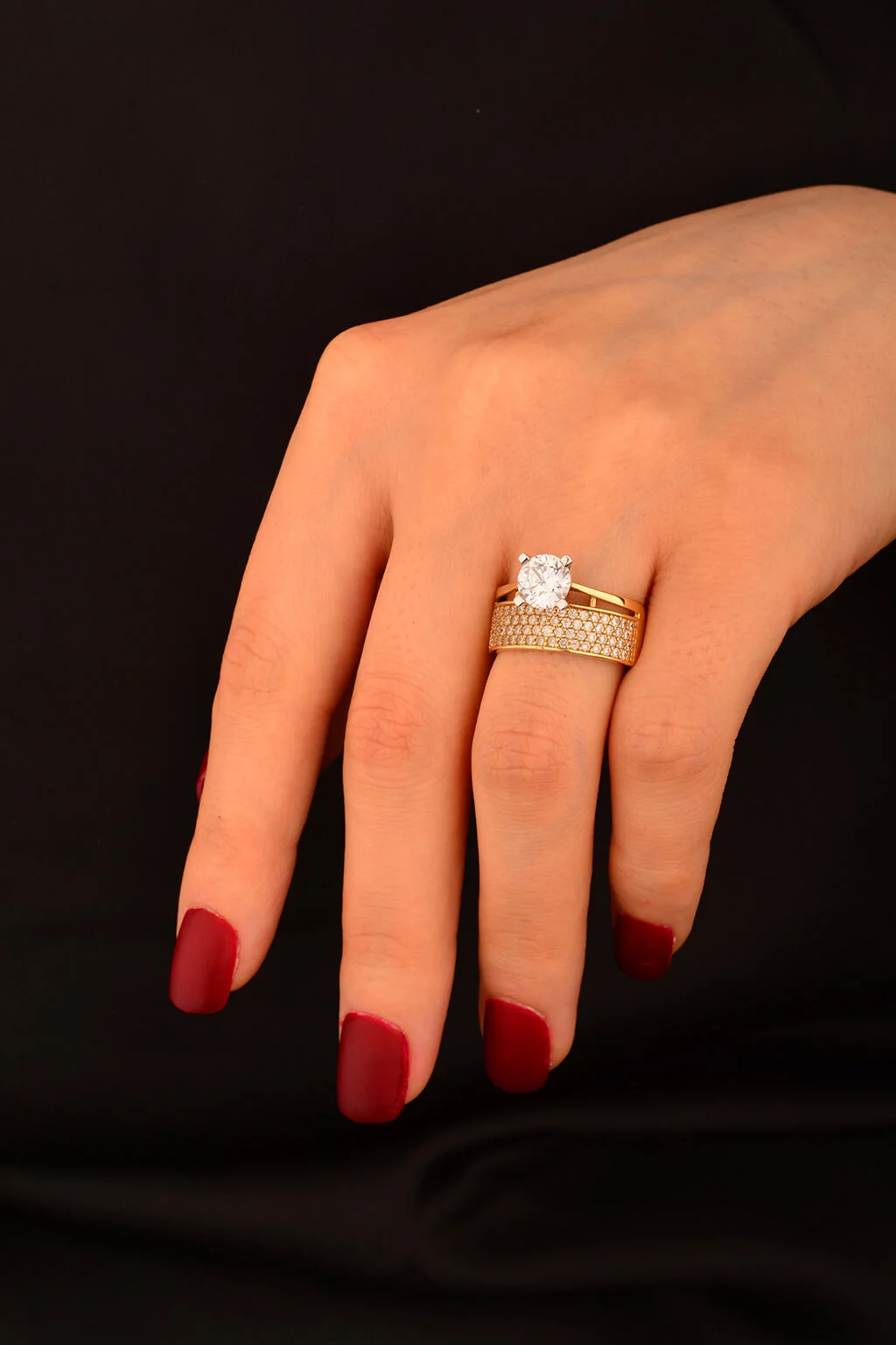 Cebeci 14 Ayar Twin Altın Yüzük