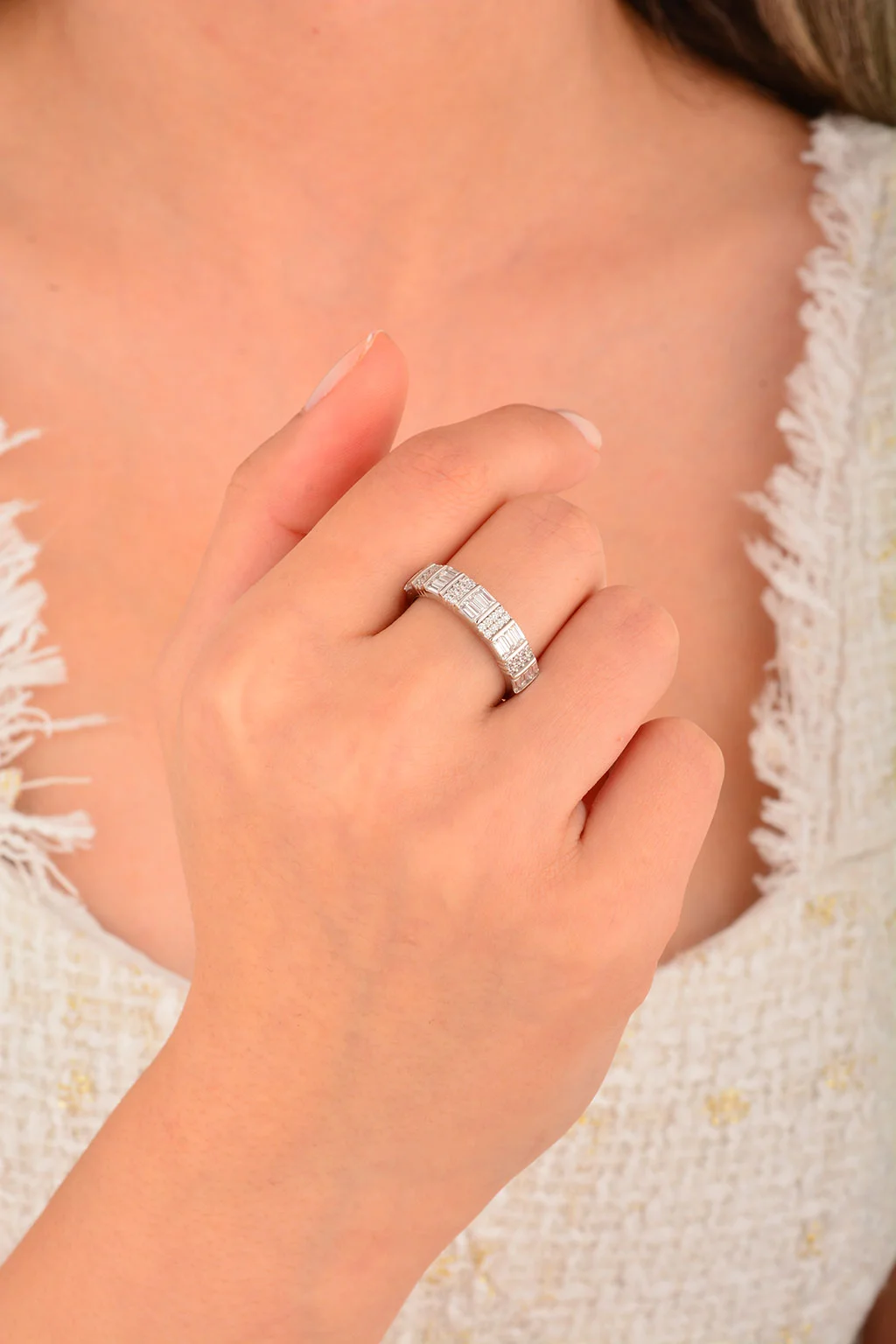 Cebeci 14 Ayar Tek Taşlı Baget Taşlı Altın Yüzük