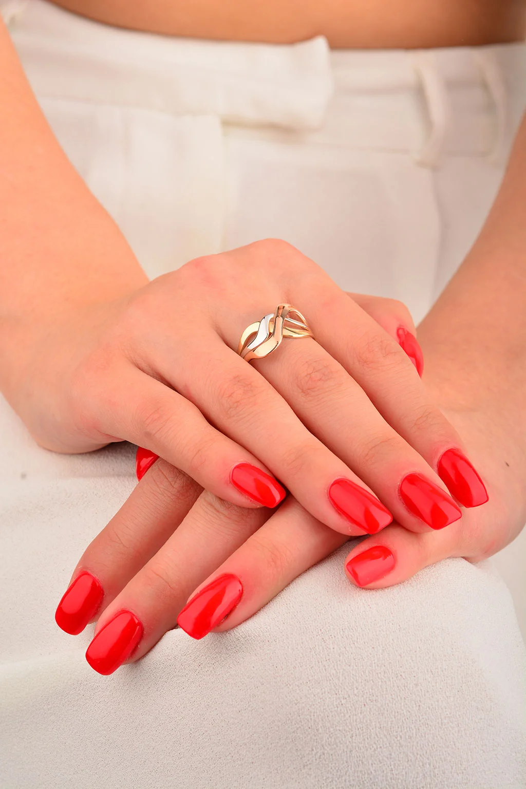 Cebeci 14 Ayar Renkli Sarmal Altın Yüzük