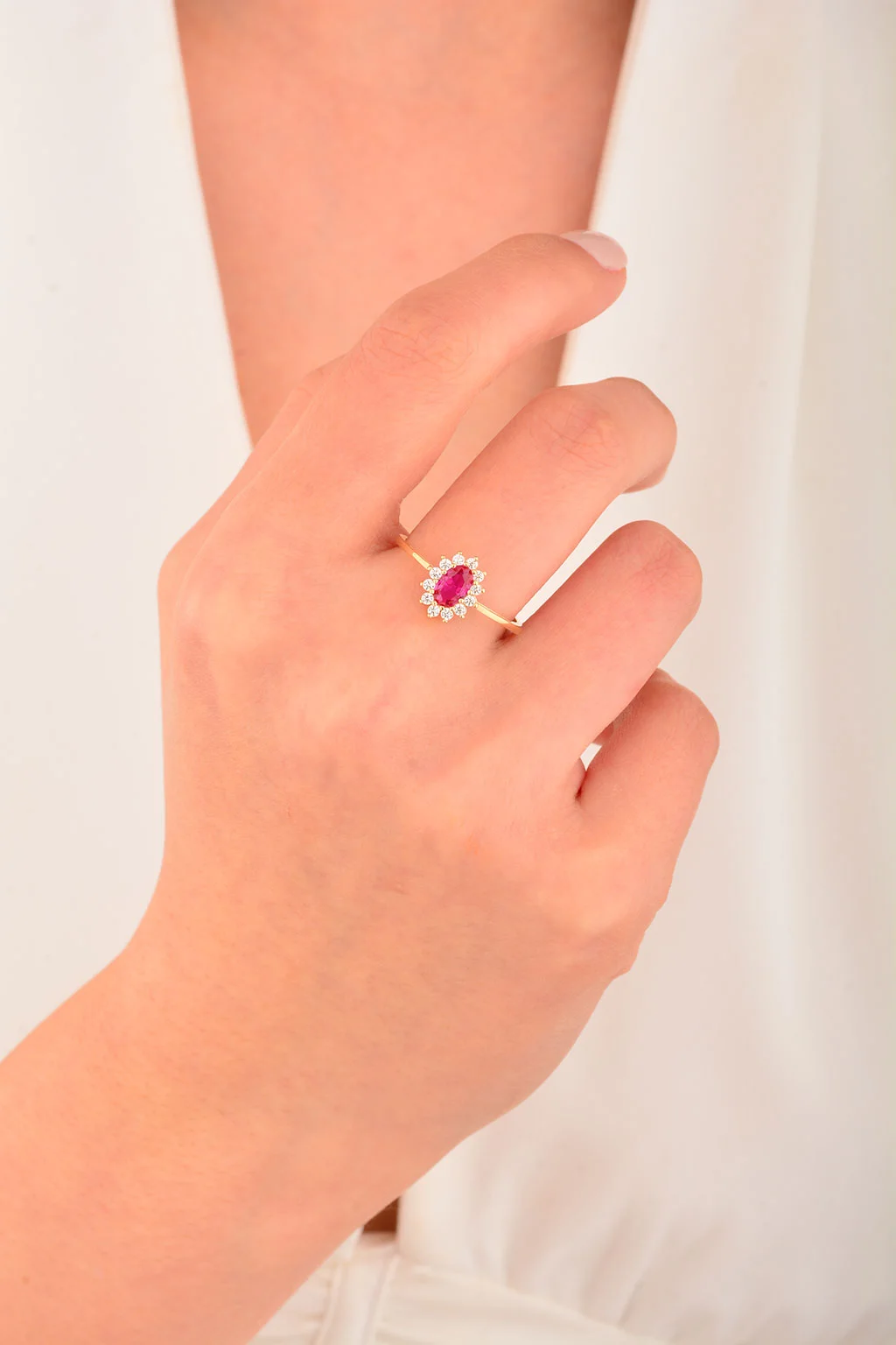 Cebeci 14 Ayar Renkli Altın Yüzük