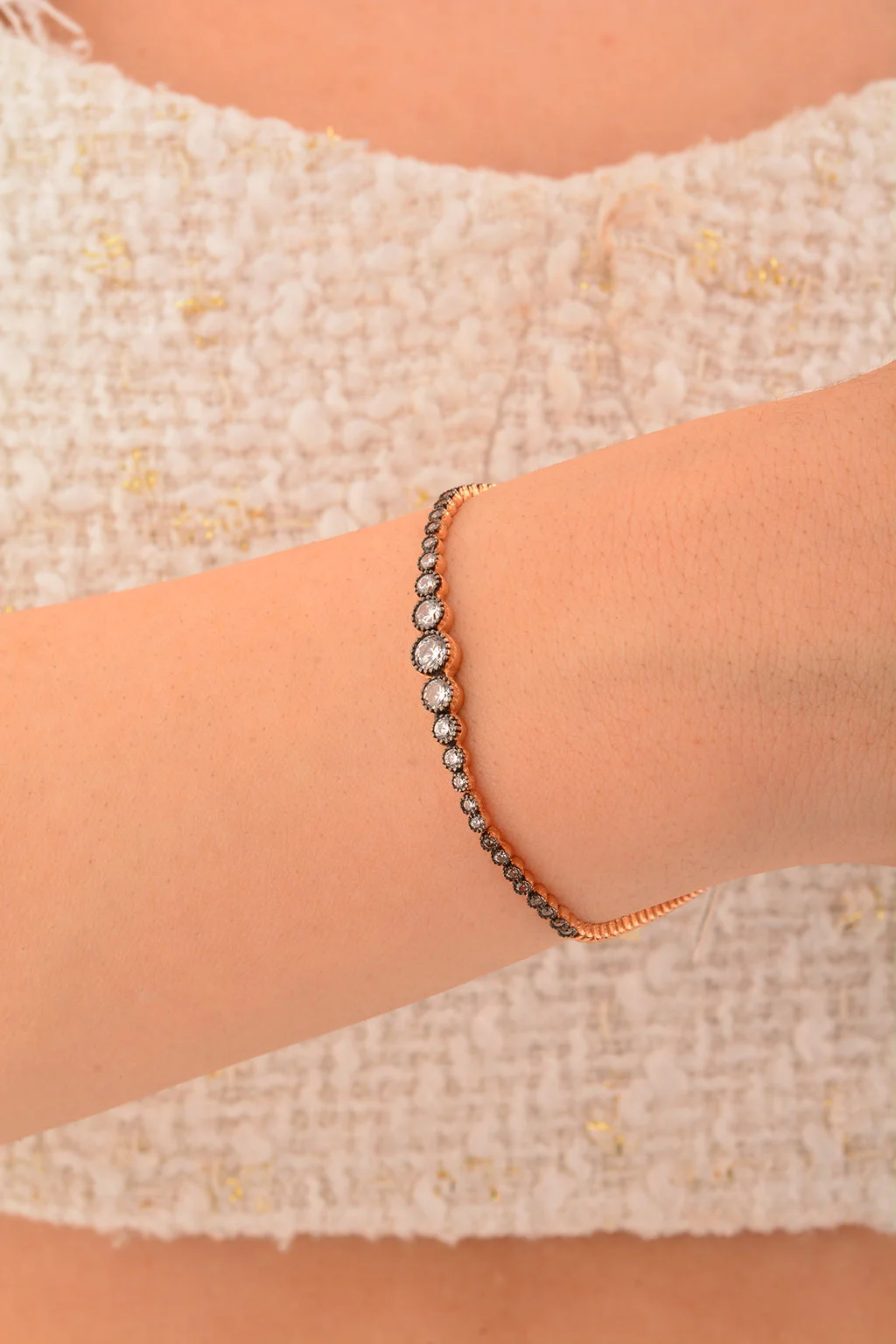 Cebeci 14 Ayar Su Yolu Rose Altın Bileklik