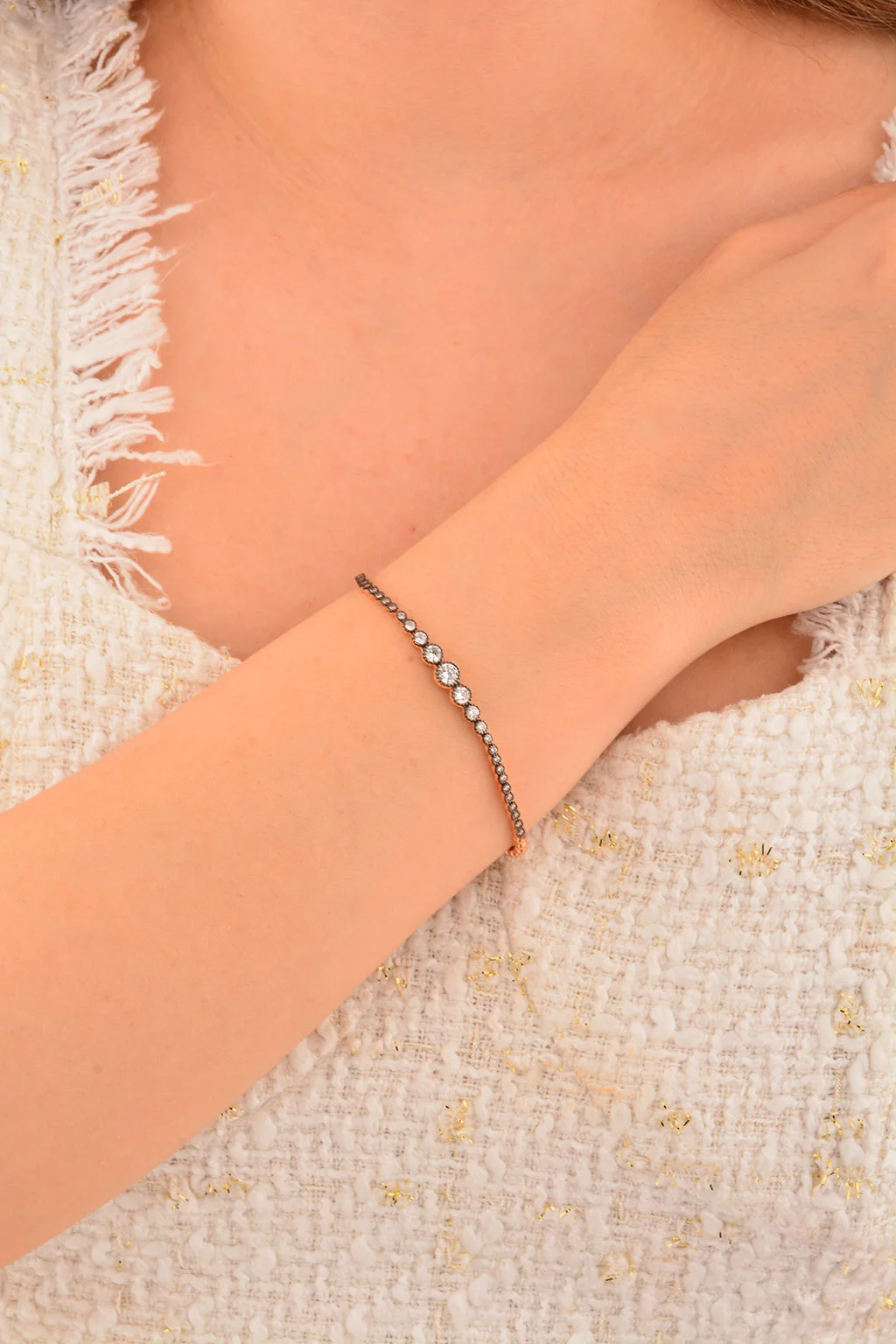 Cebeci 14 Ayar Su Yolu Rose Altın Bileklik