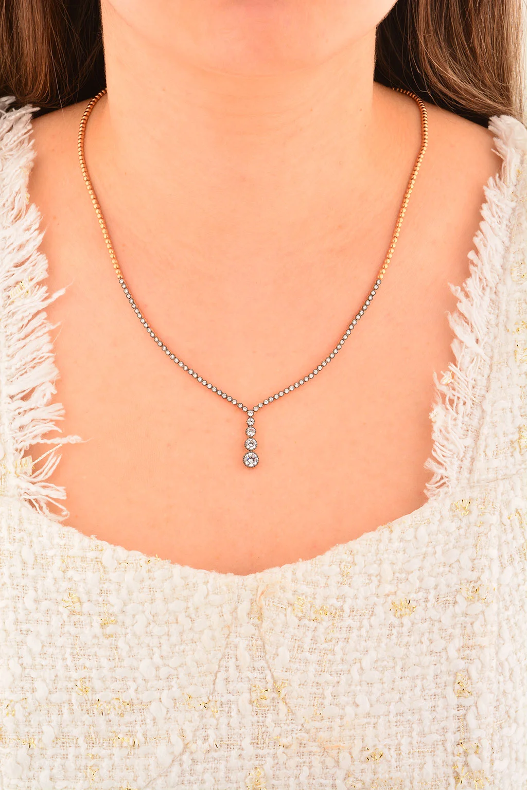 Cebeci 14 Ayar Rose Su Yolu Altın Kolye