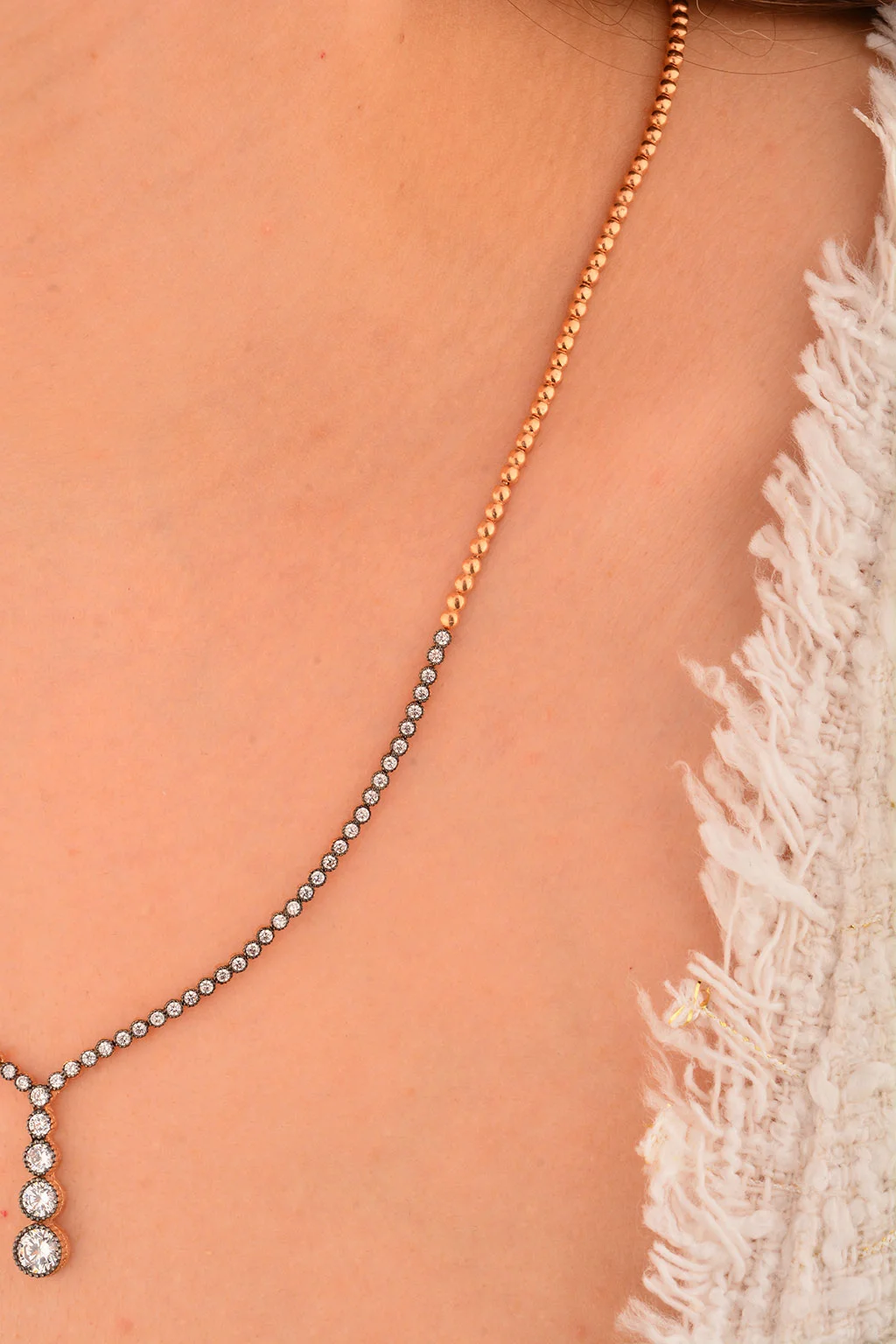 Cebeci 14 Ayar Rose Su Yolu Altın Kolye