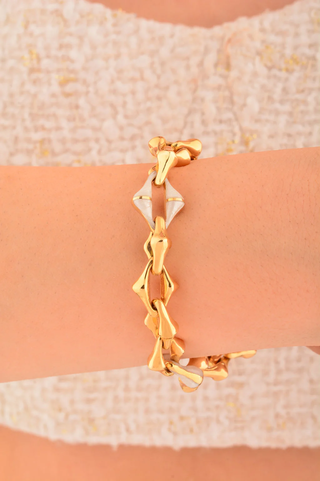 Cebeci 14 Ayar Sedef Modelli Altın Bileklik