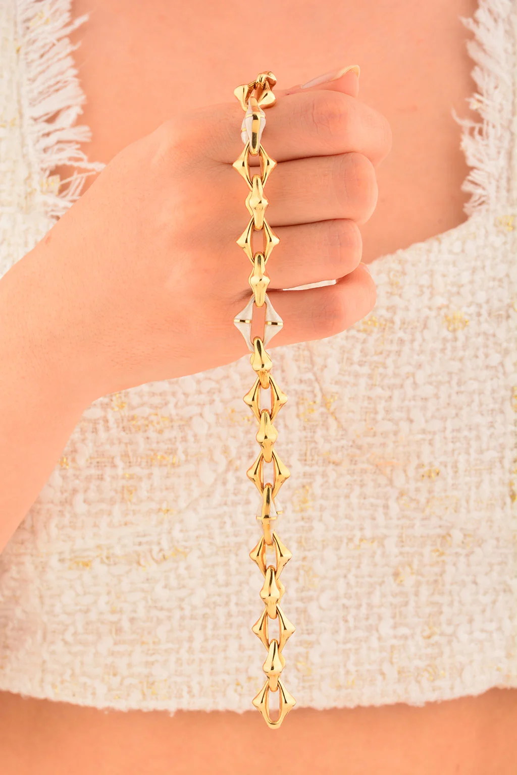 Cebeci 14 Ayar Sedef Modelli Altın Bileklik