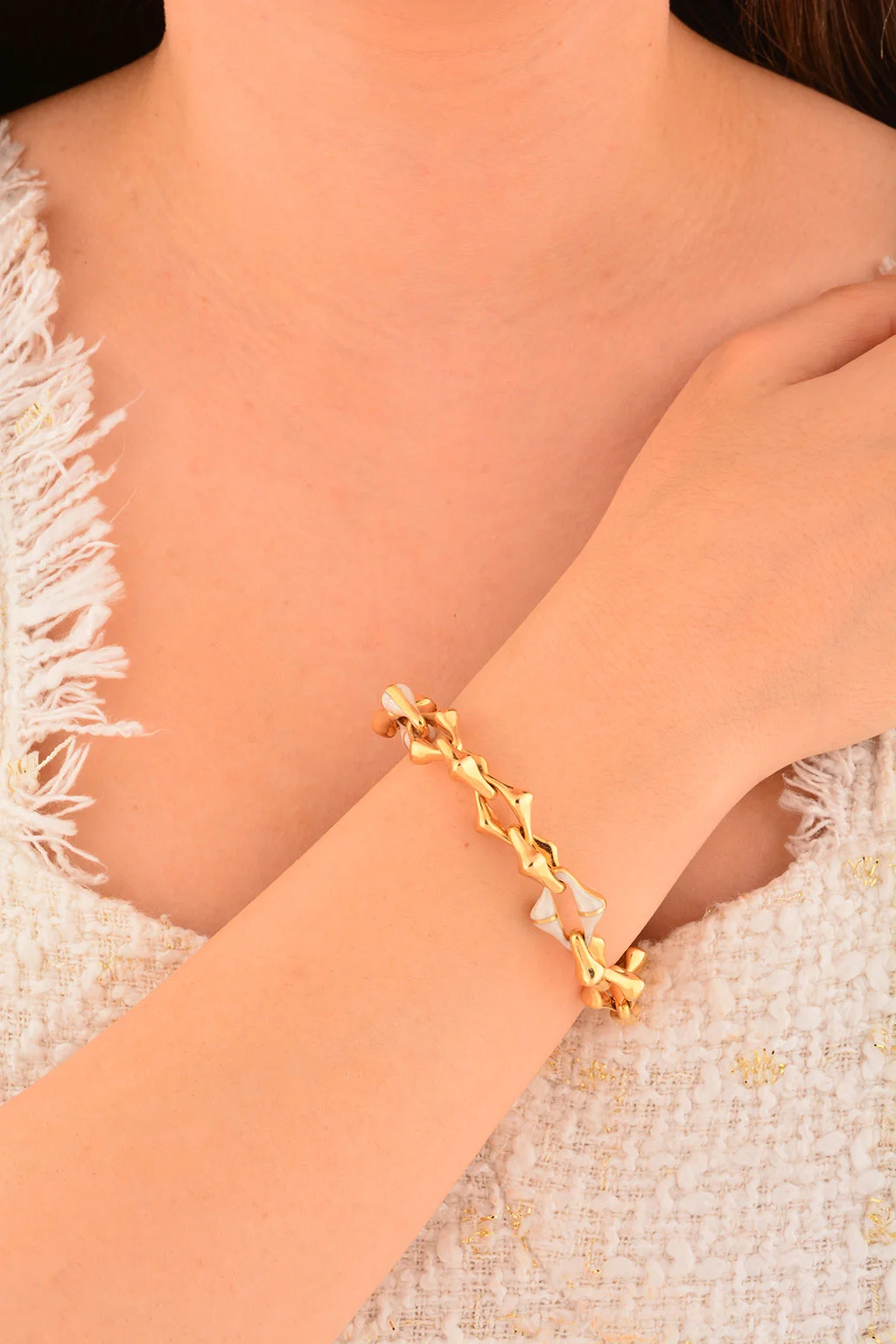 Cebeci 14 Ayar Sedef Modelli Altın Bileklik