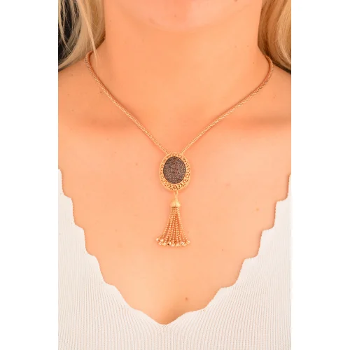 Cebeci 14 Ayar Rose Altın Tasarım Kolye