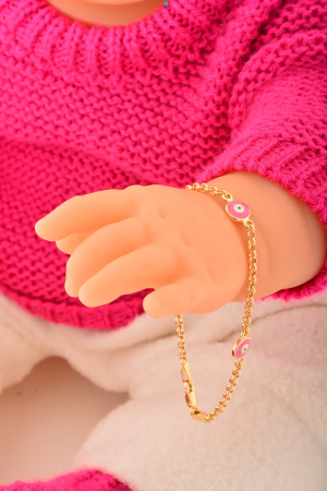 Cebeci 14 Ayar Çocuk Nazarboncuklu Altın Bileklik