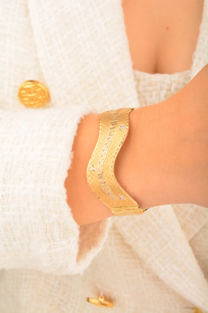 Cebeci 14 Ayar İşlemeli Kelepçe Bilezik