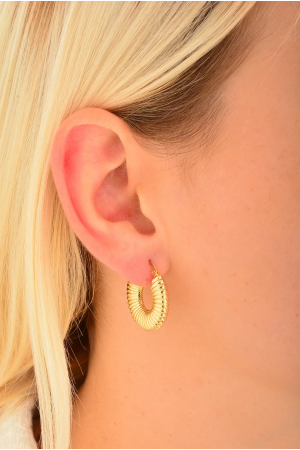 Cebeci 14 Ayar İstiridye Altın Küpe