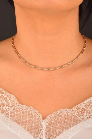 Cebeci 14 Ayar Rose Sırataşlı Kolye