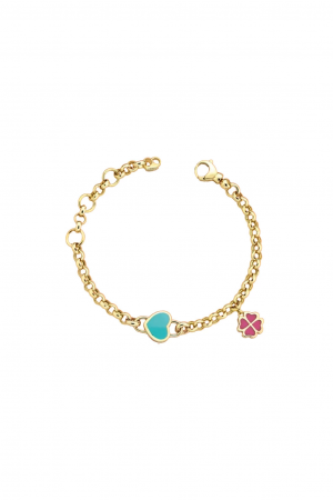 Cebeci 14 Ayar Yonca Kalpli Altın Çocuk Bileklik