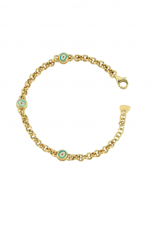 Cebeci 14 Ayar Gözboncuklu Altın Bileklik