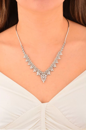 Cebeci 14 Ayar Taşlı Yaprak Altın Gerdanlık