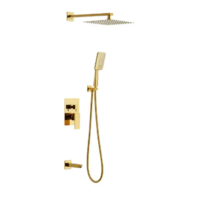 ANKASTRE BANYO TAKIMI KARE - GOLD ( 3 YÖNLÜ )