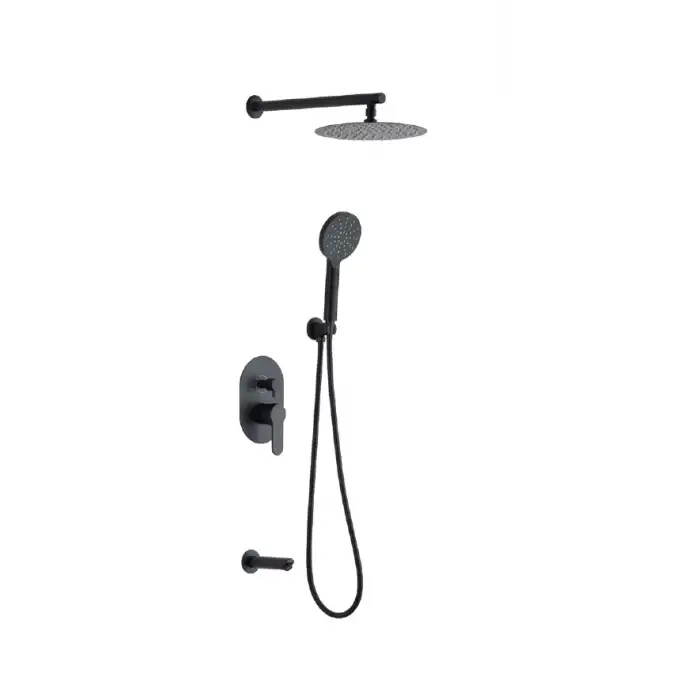 ANKASTRE BANYO TAKIMI YUVARLAK - SİYAH ( 3 YÖNLÜ )