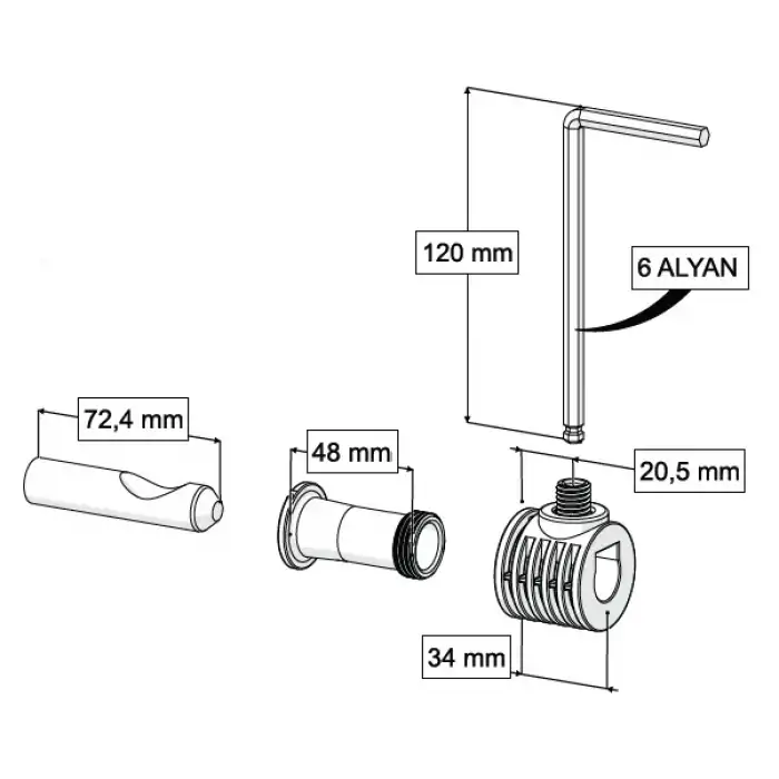 ASMA KLOZET GİZLİ MONTAJ SETİ T1 - ÜSTTEN MONTAJ