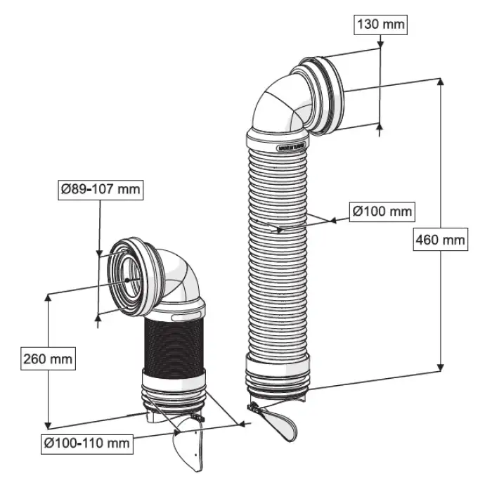 ÇELİK TELLİ DİRSEKLİ KÖRÜKLÜ KADA VE ÇEKVALF KEMİRGEN BARİYERİ