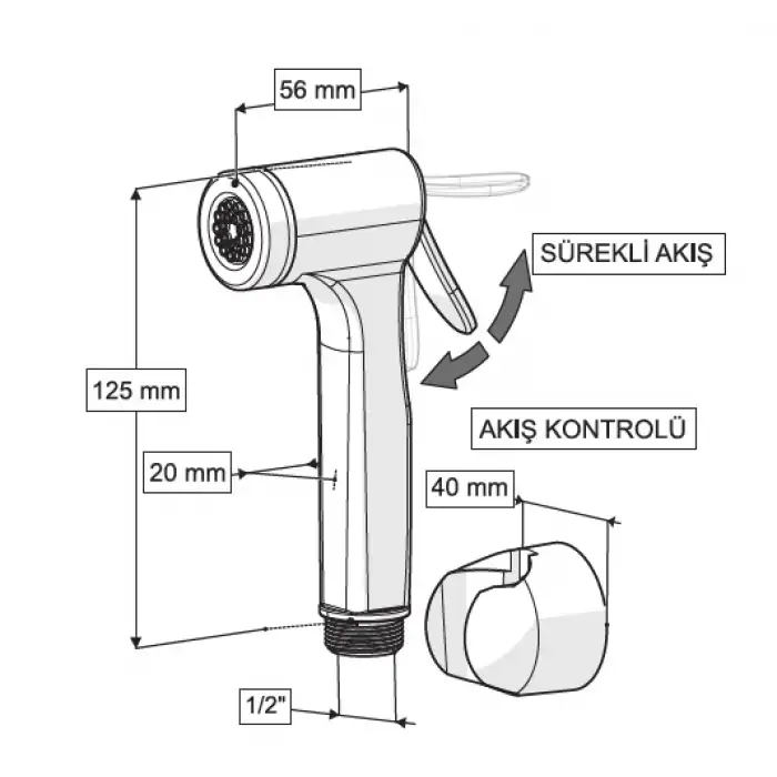 CONSOLATUS PASLANMAZ ÇELİK HORTUMLU TAHARETMATİK (KROM).