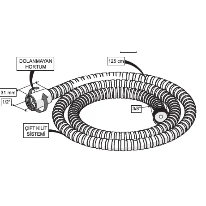 CONSOLATUS PASLANMAZ ÇELİK HORTUMLU TAHARETMATİK (KROM)
