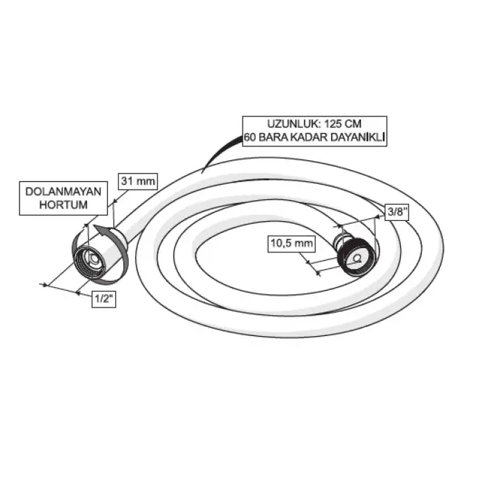 CONSOLATUS PVC HORTUMLU TAHARETMATİK (SİYAH)