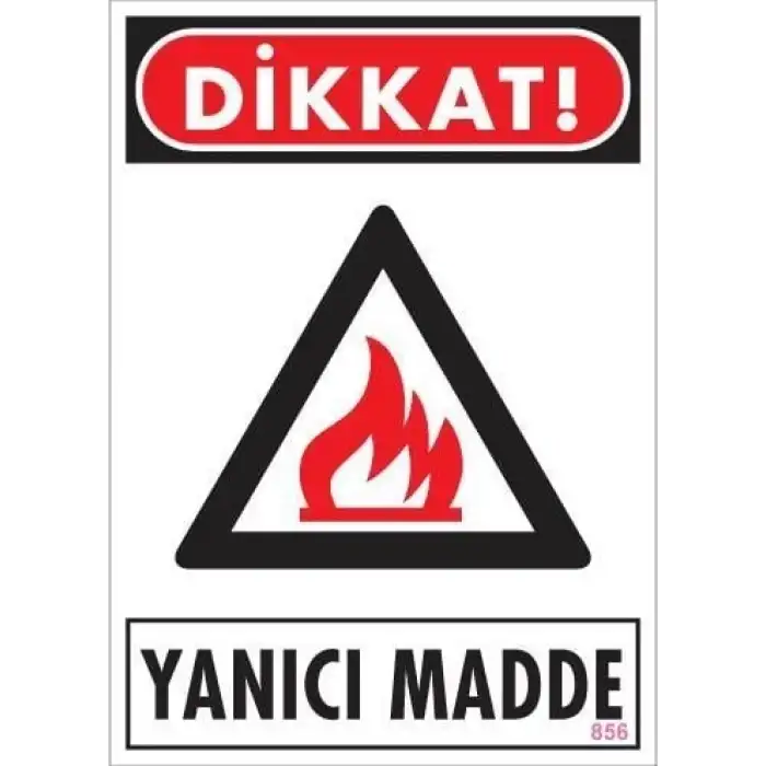 Dikkat Yanıcı Madde Uyarı Levhası 25x35 KOD:856
