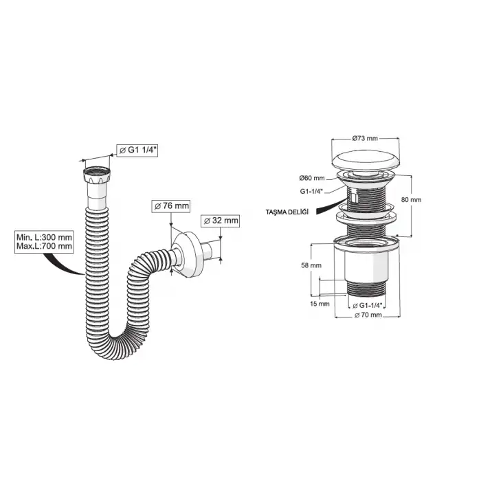 ELİXİR PUP - UP KÖRÜKLÜ SET (PARLAK ALTIN - SERAMİK BAŞLIK - TAŞMA DELİKLİ)