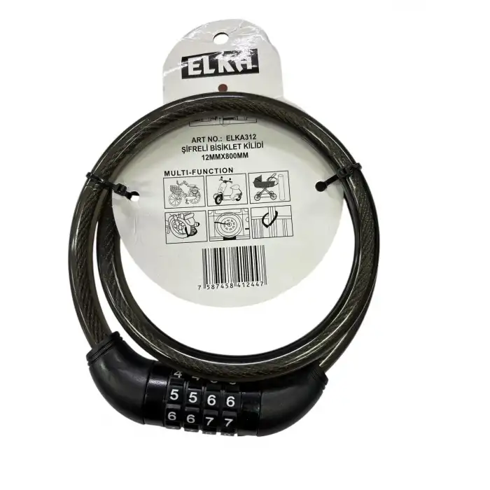 Ennalbur Elka 312 Şifreli Bisiklet Kilidi 80 cm